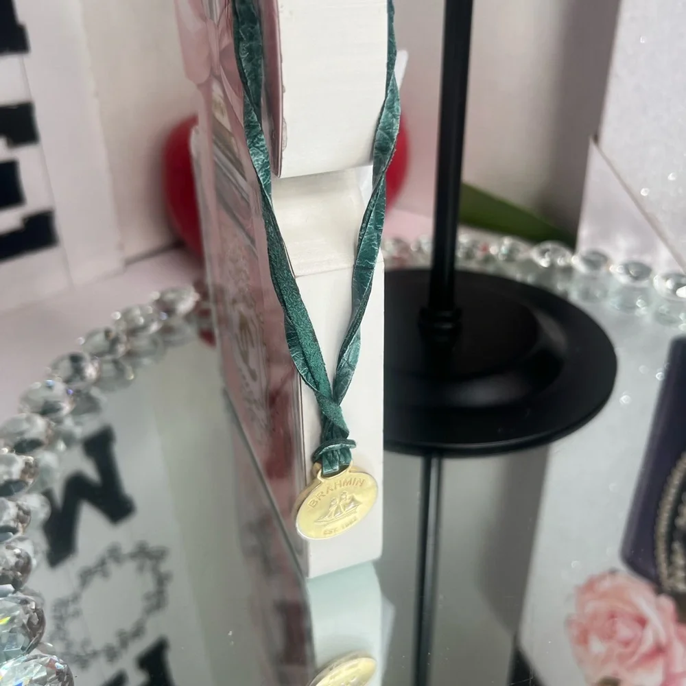 Brahmin Green and Gold Charm bag tag or charm